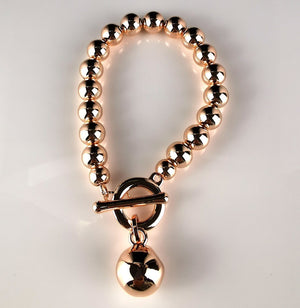 Rose Gold Bracelet with Ball Fob