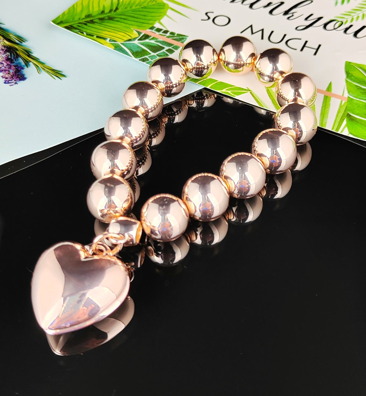 Chunky Rose Gold Heart Bracelet
