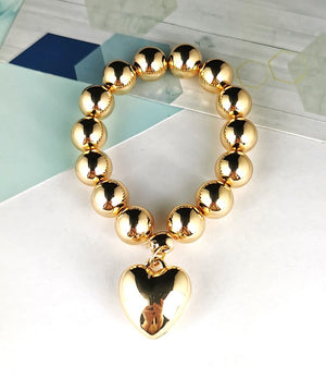 Chunky Gold Heart Bracelet