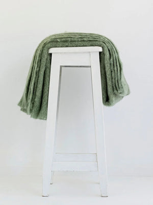 Windermere Mohair - Olive Throw