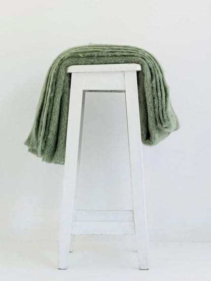 Windermere Mohair - Olive Throw