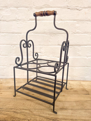 Four Bottle Iron Trug (Black)