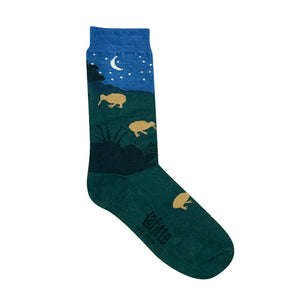 Night Kiwi | Merino Wool Crew Socks | Unisex