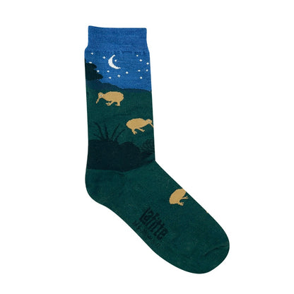 Night Kiwi | Merino Wool Crew Socks | Unisex