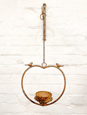 Metal Heart Bird Feeder