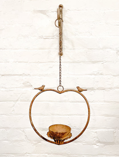 Metal Heart Bird Feeder