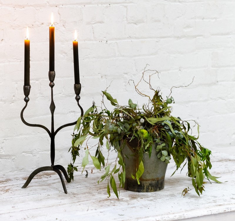 Gorgeous Spiked Iron Candelabra
