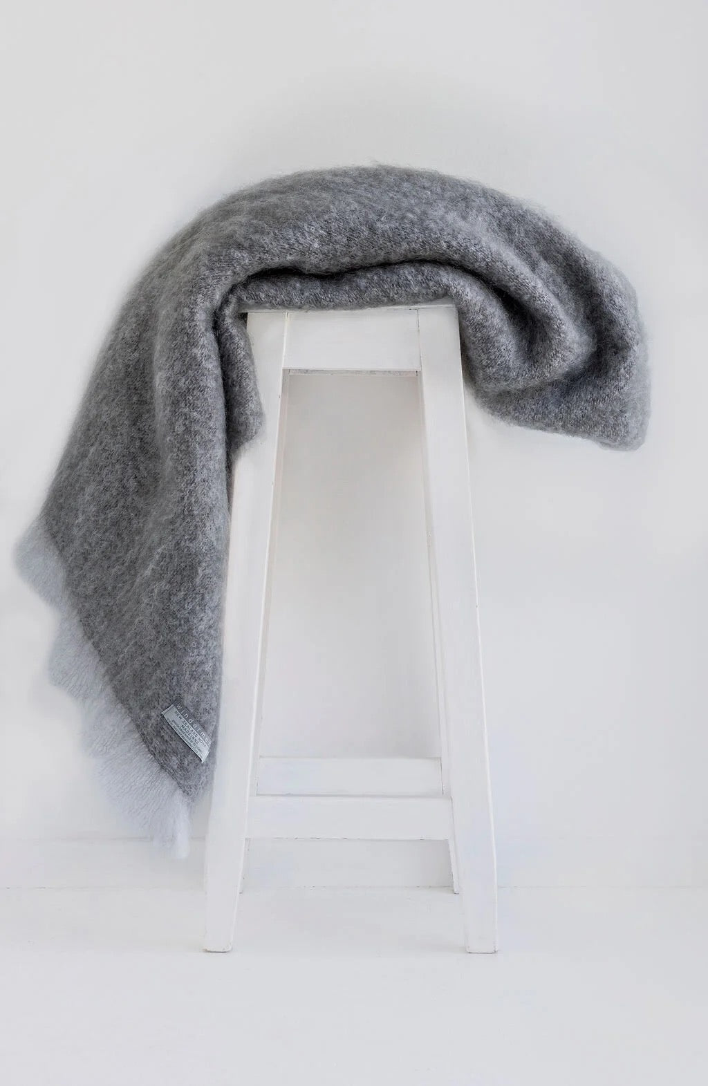 Windermere Mohair - Pewter Throw (Allow 48 Hour Turnaround)