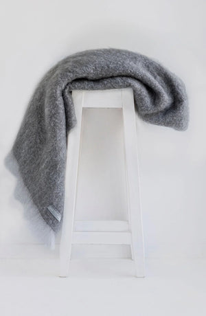 Windermere Mohair - Pewter Throw (Allow 48 Hour Turnaround)