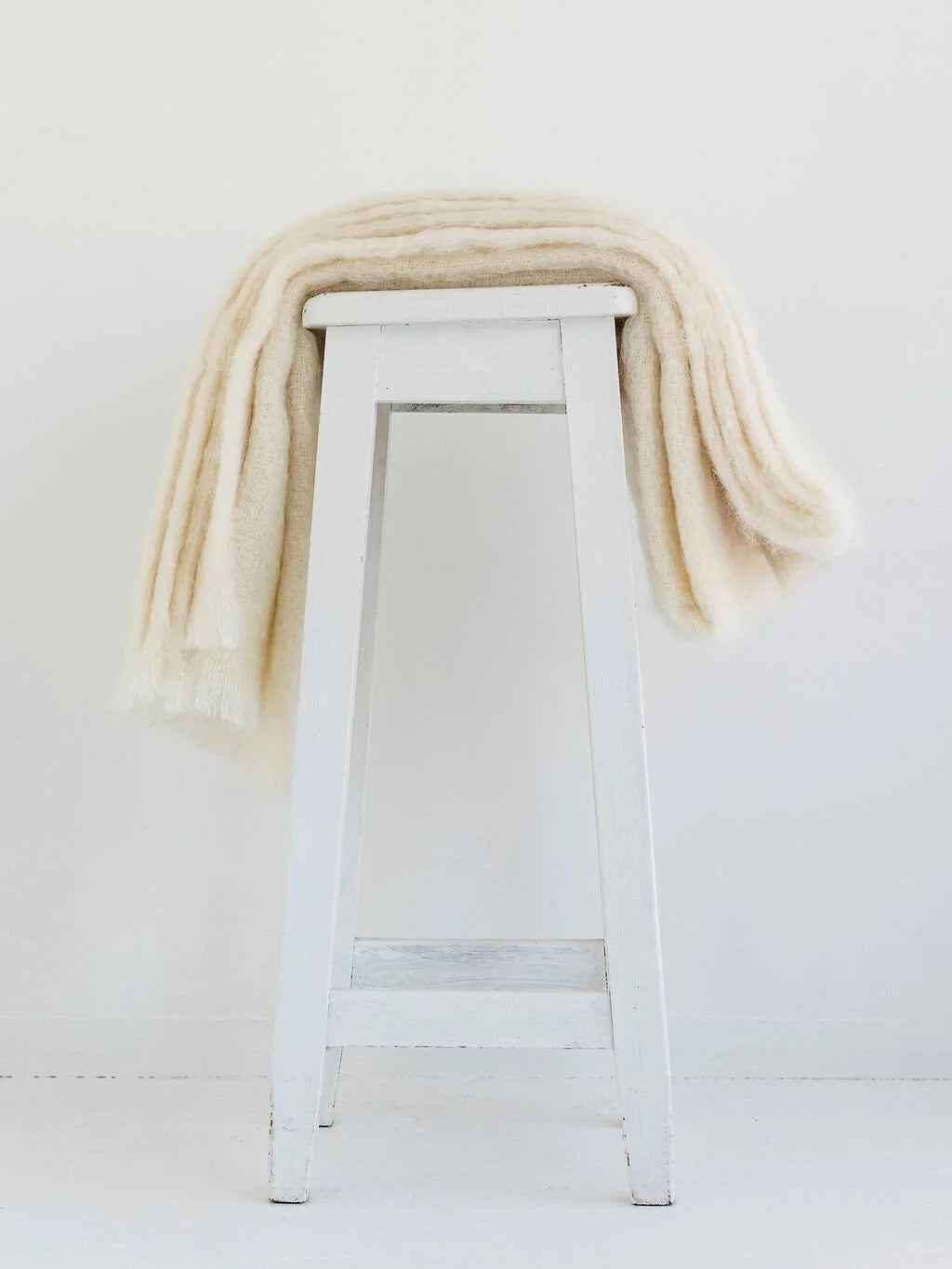Windermere Mohair - Cream Throw (Allow 48 Hour Turnaround)