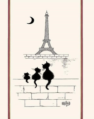 Provence Cat Eiffel Tower Tea Towel