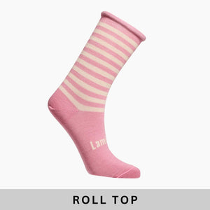 Merino Wool Crew Socks  Roll Top | Woman | Meringue