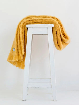 Windermere Mohair - Ochre Throw (Allow 48 Hour Turnaround)