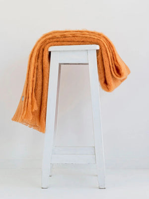 Windermere Mohair - Mango Throw (Allow 48 Hour Turnaround)