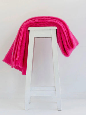 Windermere Mohair - Hot Pink Throw (Allow 48 Hour Turnaround)