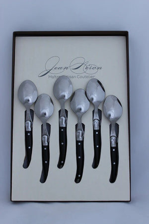 Laguiole Coffee Spoons Black Gift Box Set of Six