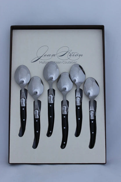 Laguiole Coffee Spoons Black Gift Box Set of Six
