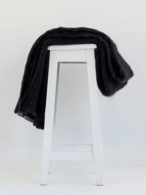 Windermere Mohair - Raven Throw (Allow 48 Hour Turnaround)