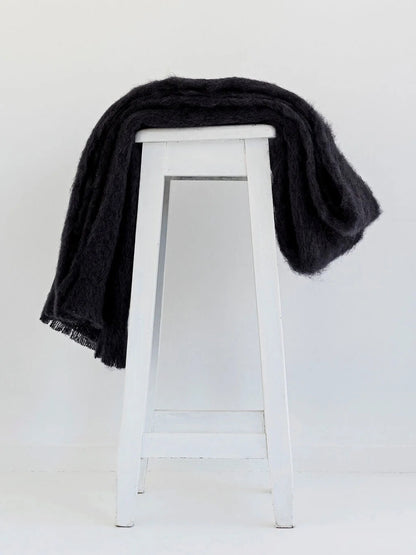 Windermere Mohair - Raven Throw (Allow 48 Hour Turnaround)
