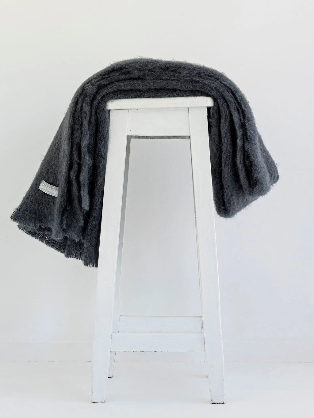 Windermere Mohair - Charcoal Throw (Allow 48 Hour Turnaround)