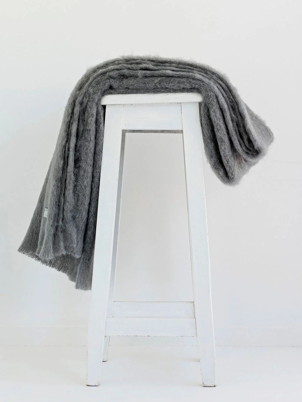 Windermere Mohair - Slate Throw (Allow 48 Hour Turnaround)