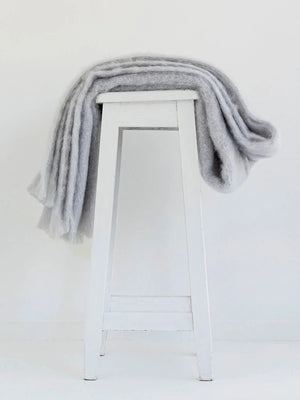 Windermere Mohair - Silver Throw (Allow 48 Hour Turnaround)