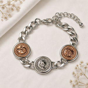 Silver Fashion Coin Bracelet