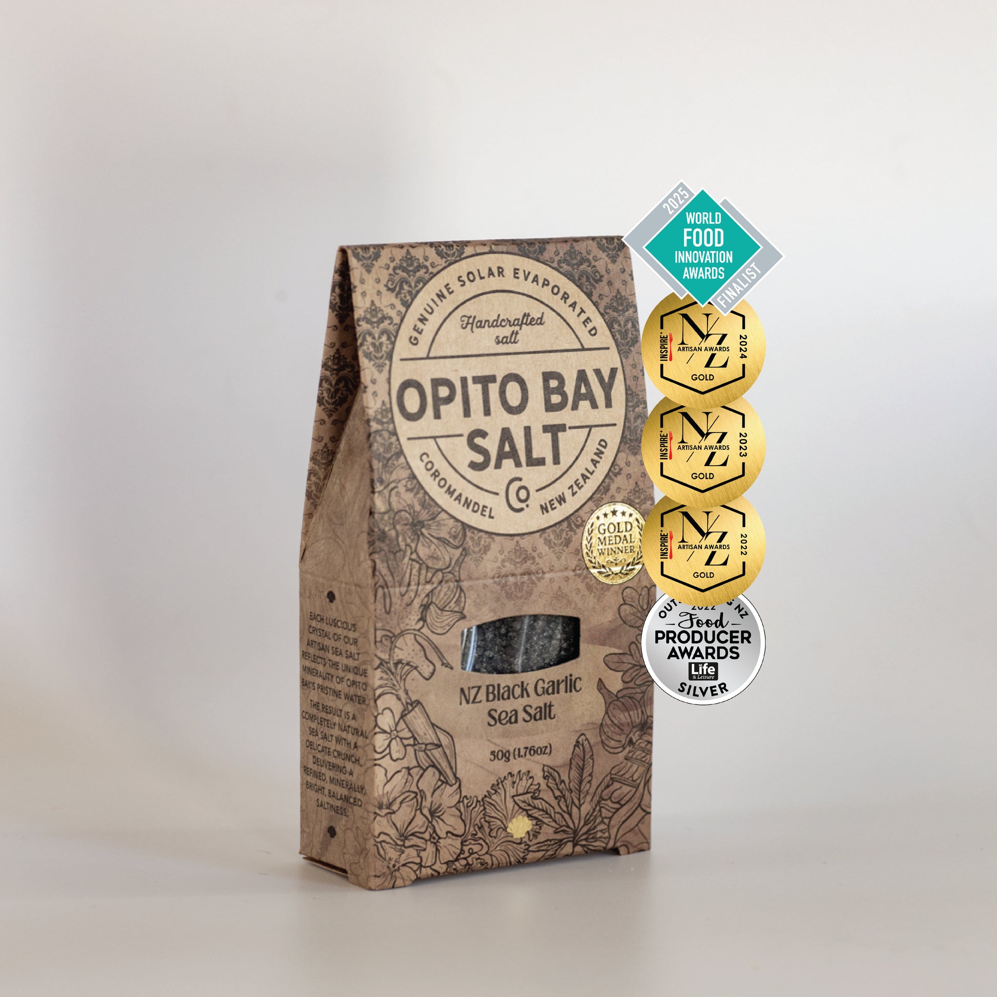 Bay Salt Opito Bay Salt Co. NZ BLACK GARLIC SEA SALT 50gm