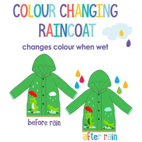 Colour Changing Raincoat: Crocodile size 4 - 6