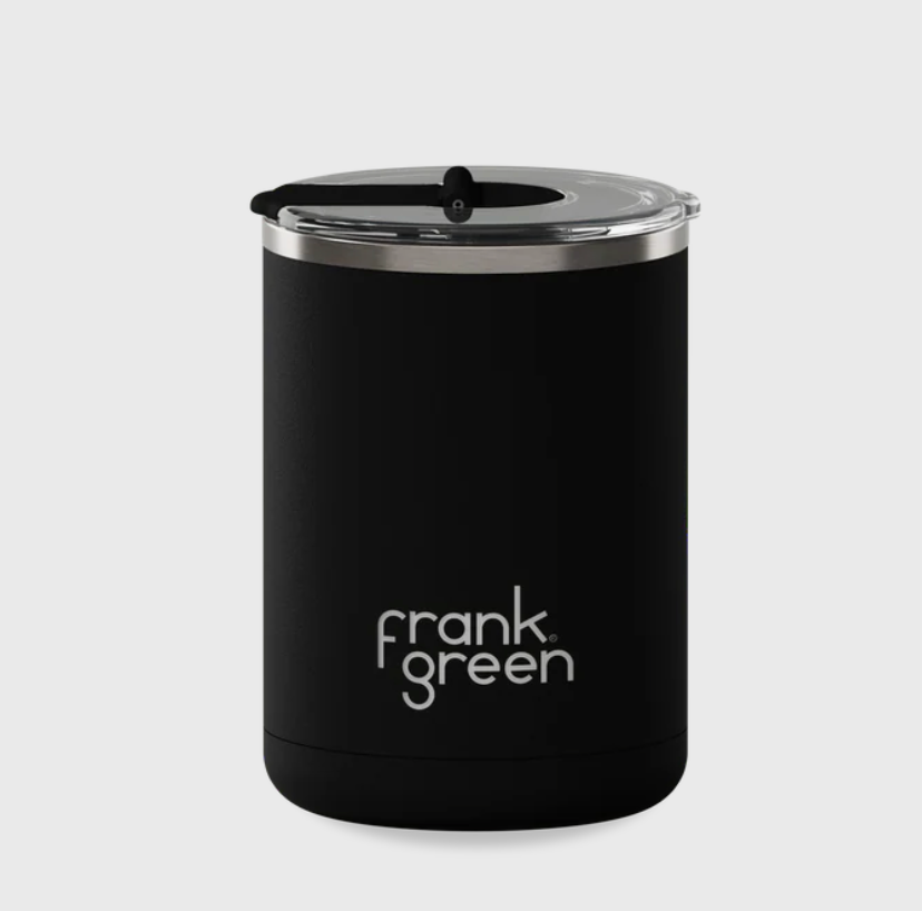 Ceramic Coffee Cup with Hinged Lid 355ml - Midnight