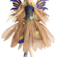 Fairy doll with colorful wings and a detailed dress on a white background