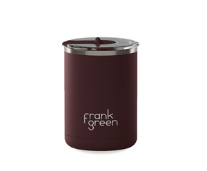 Ceramic Coffee Cup with Hinged Lid 355ml - Chocolate - NEW