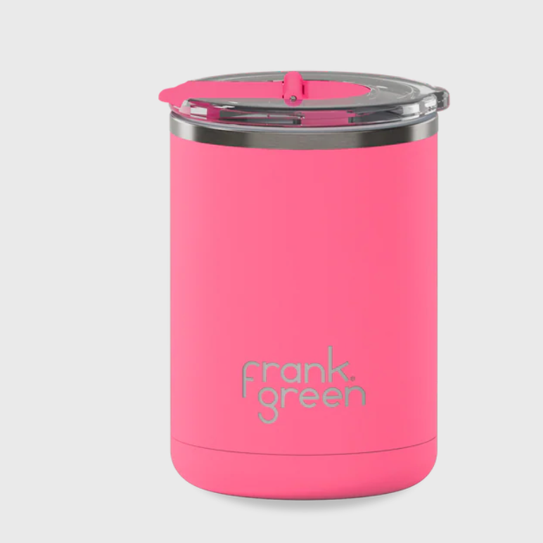 Ceramic Coffee Cup with Hinged Lid 355ml - Bubblegum