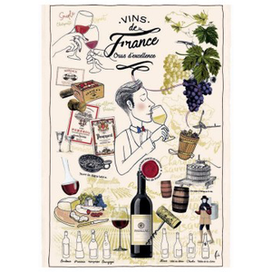 French Vino Tea Towel