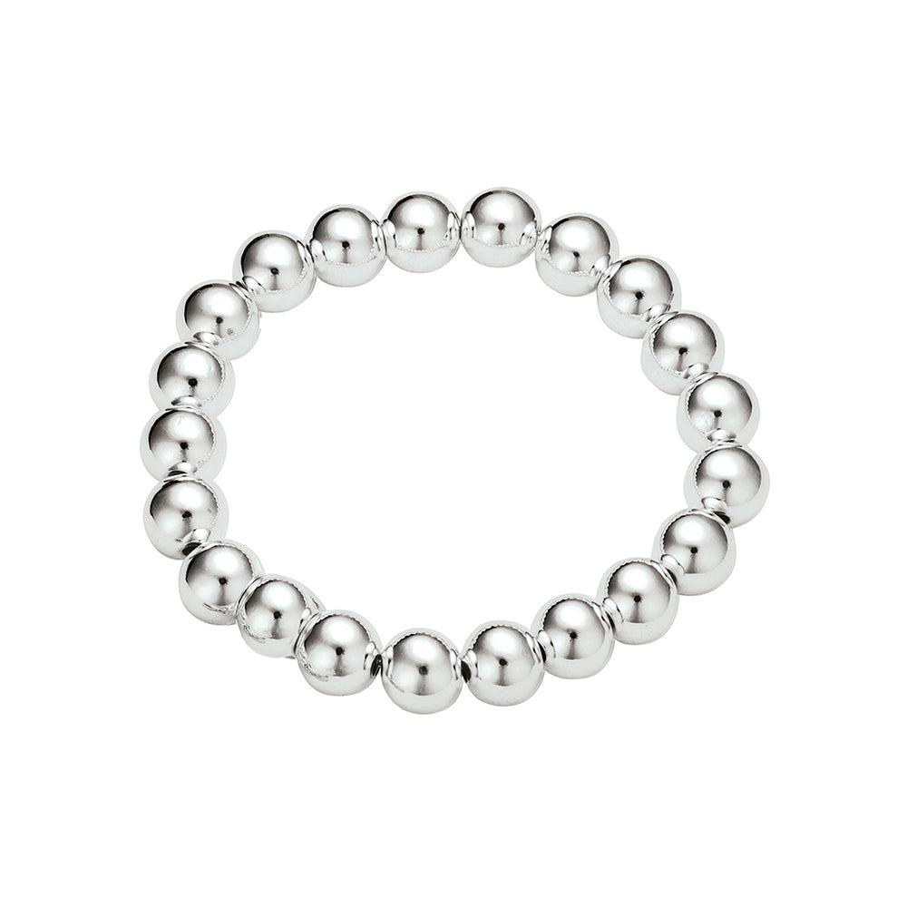Fashion Elasticated Ball Bracelet Silver