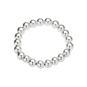 Fashion Elasticated Ball Bracelet Silver