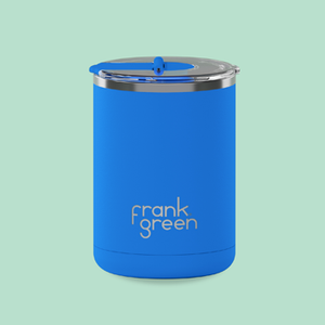 Limited Edition Ceramic Coffee Cup with Hinged Lid 355ml - Blue Lagoon