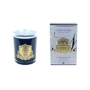 Côte Noire - CRYSTAL GLASS LID 450G SOY BLEND CANDLE - PINK CHAMPAGNE - GOLD