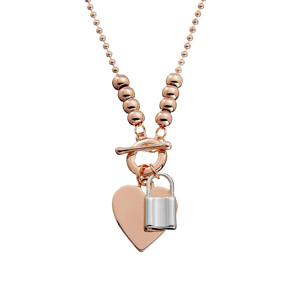 Rose Gold Heart Necklace and Lock