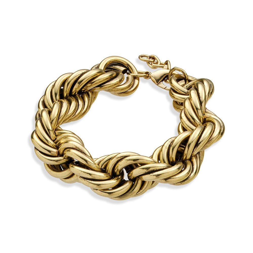 Gold Fashion Rolled Rope Chain Bracelet