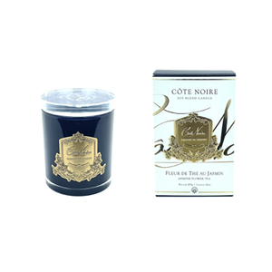 Côte Noire - CRYSTAL GLASS LID 450G SOY BLEND CANDLE - JASMINE FLOWER TEA - GOLD