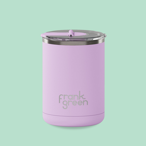 Ceramic Coffee Cup with Hinged Lid 355ml - Lilac Haze