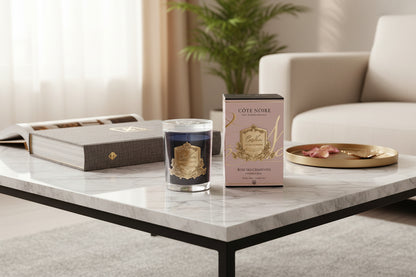 Côte Noire - CRYSTAL GLASS LID 450G SOY BLEND CANDLE - CHARENTE ROSE
