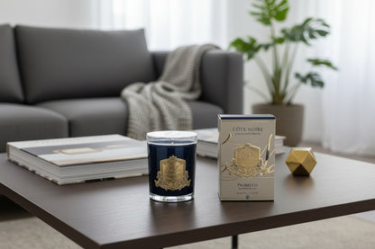 Côte Noire - CRYSTAL GLASS LID 450G SOY BLEND CANDLE - PROSECCO