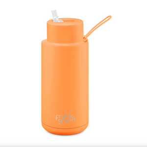 Frank Green Ceramic Reusable Bottle - Neon Orange 34oz/1000ml