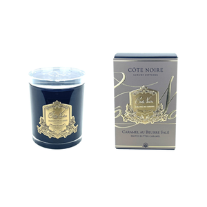 Côte Noire - CRYSTAL GLASS LID 450G SOY BLEND CANDLE - SALTED CARAMEL - GOLD