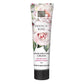 A tube of French Rose Luxury Hand & Nail Cream with floral patterns and text indicating it is a luxury hand and nail cream infused with Manuka Honey.