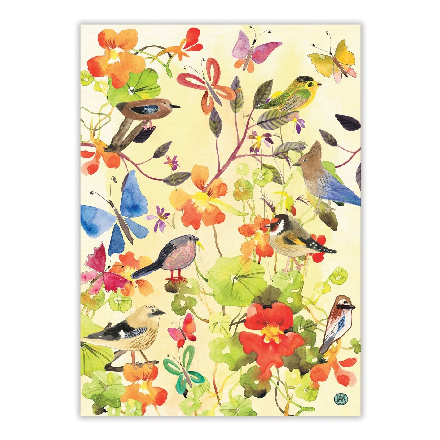 Michel Design Works Birds & Butterflies Tea Towel
