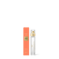 A 14ml Eau de Parfum bottle with a gold cap next to its orange packaging box, labeled Glasshouse Fragrances SUNSETS IN CAPRI.
