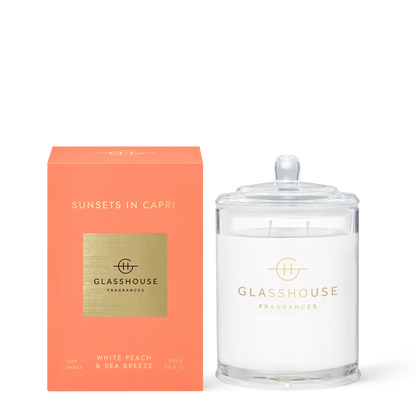 Glasshouse Fragrances SUNSETS IN CAPRI 380g Triple Scented Soy Candle